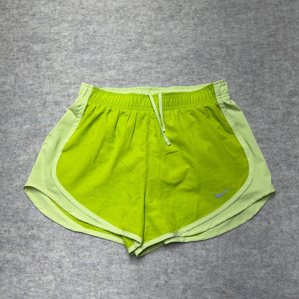 Nike Dri-FIT Running Shorts Women's Size Small Neon Lime Green Athletic Gym